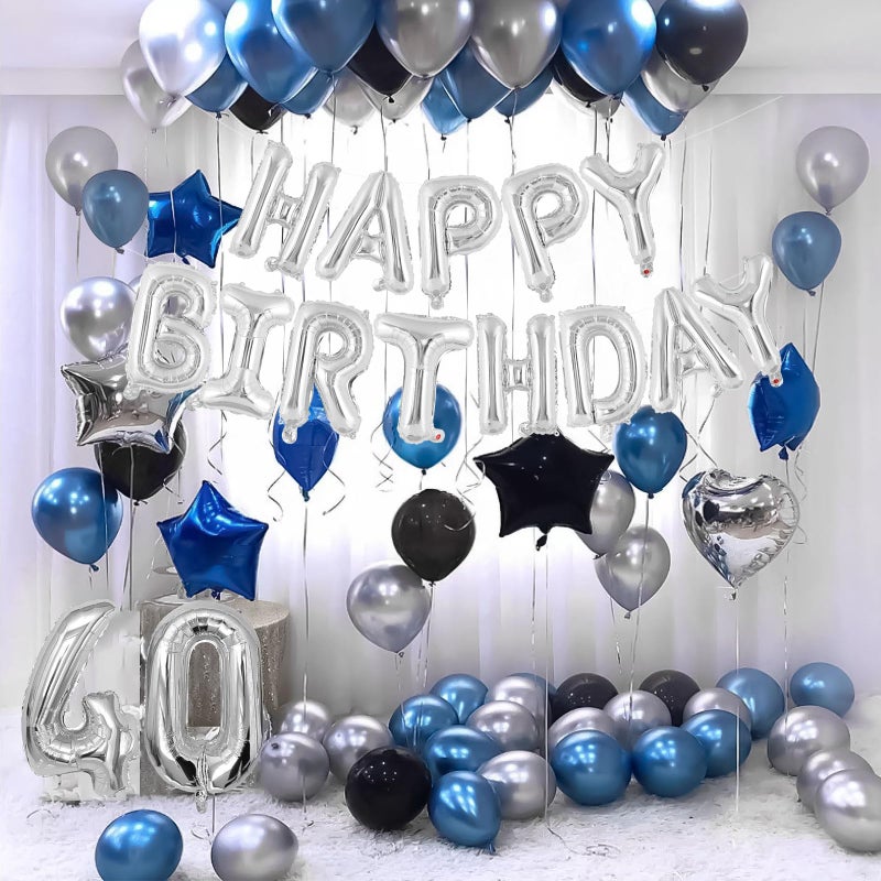 TOTAFAM Happy Birthday Balloons Banner 16 Inch, Foil Balloons Personalized Name Letters Balloons Sign Birthday Party Decorations for Women Men Boys Girls (Silver) - Image 4